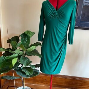 Flattering Ralph Lauren Size 10 green dress. Worn once.